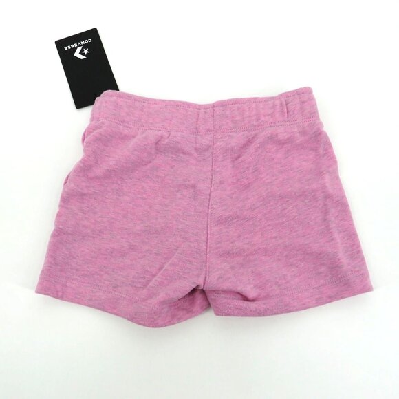 Converse Girls Peony Pink Heather Shorts Size 6 Elastic Waist NWT - Picture 3 of 3